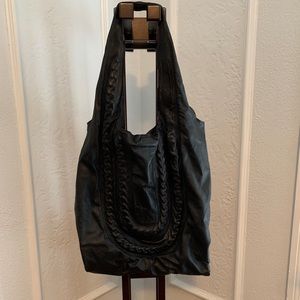 Cynthia Vincent Black Leather Hobo